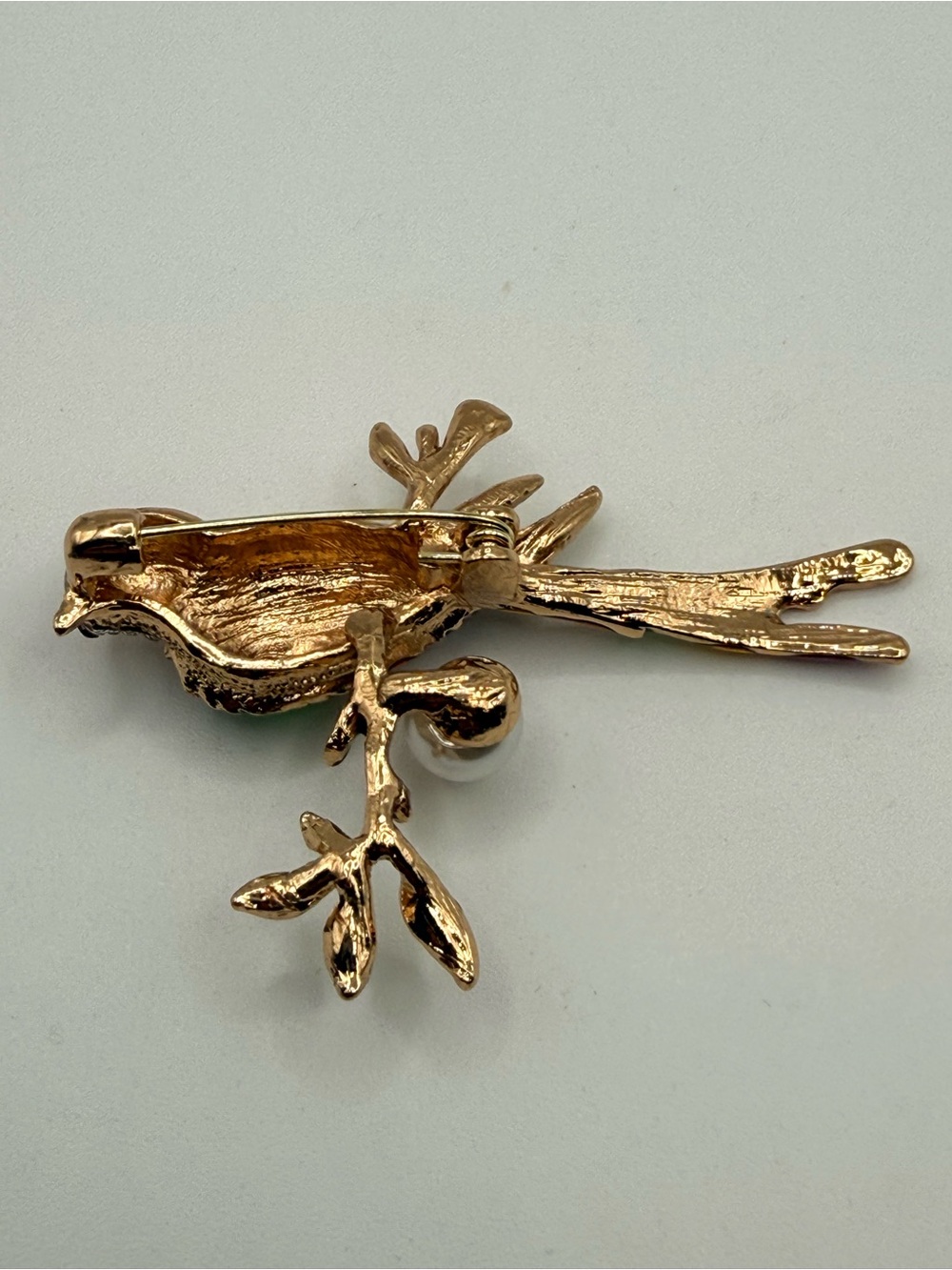 Enameled Rhinestone Bird Brooch - Picture 8 of 10